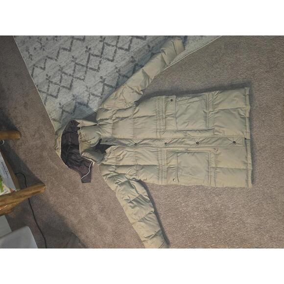 Field & Stream Jackets & Blazers - Vintage Field and Stream Women's Beige Long Puffer Coat with Hood